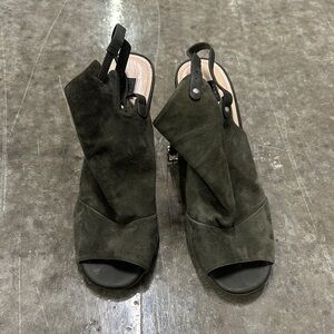 White House Black Market Dark Suede Mules